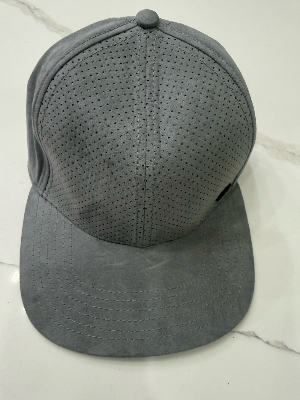 Perforated Suede-Look Baseball Cap in Gray by Sean John
